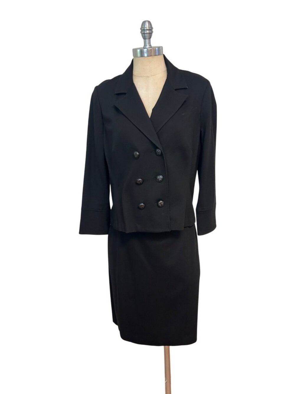 Cabi Black Double-Breasted Blazer & Skirt Set Medium Jacket size 10 skirt